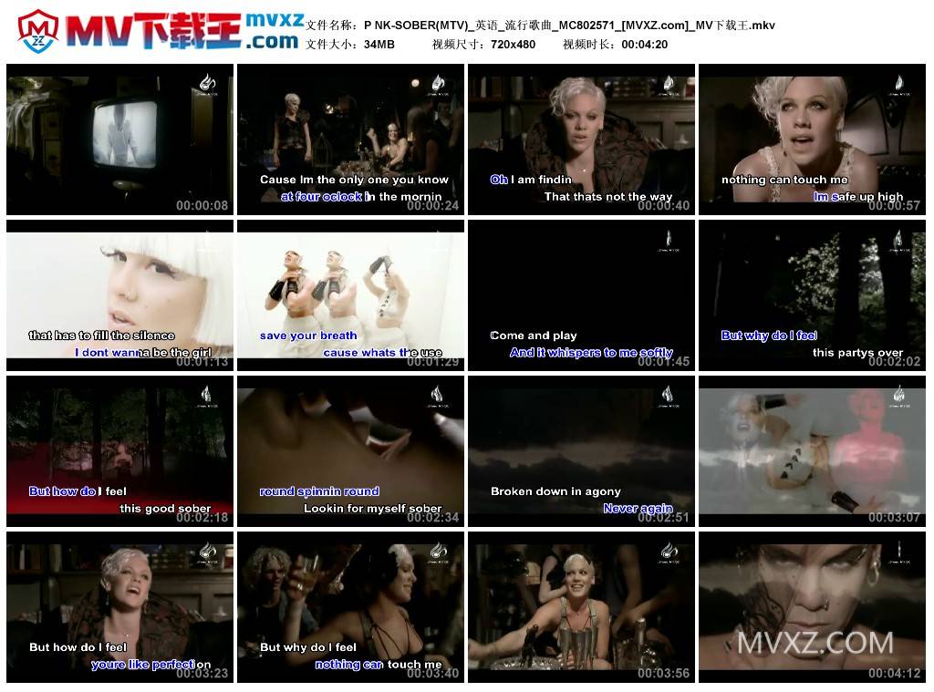 P NK-SOBER(MTV)_英语_流行歌曲_MC802571